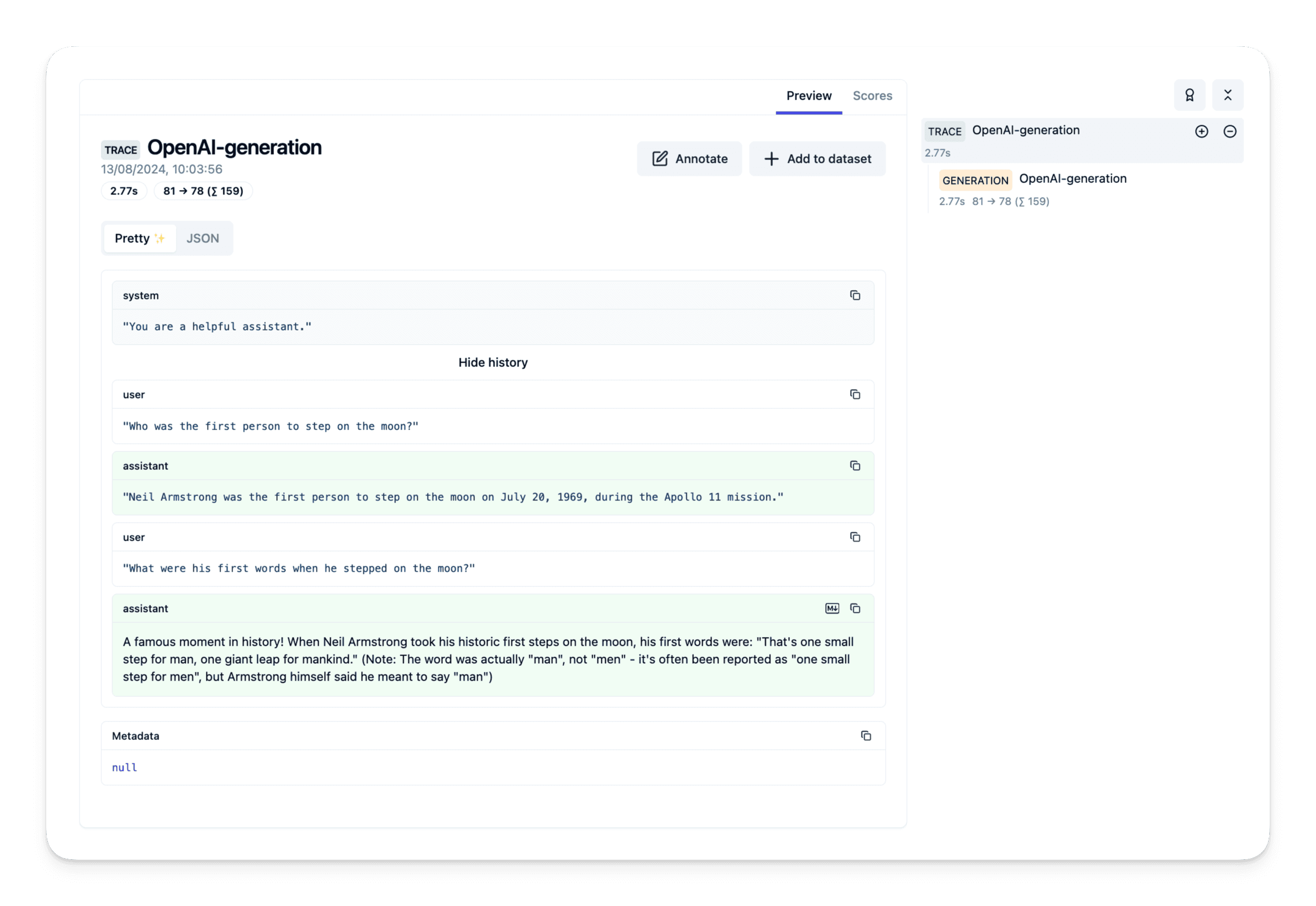 View example trace in the Langfuse UI